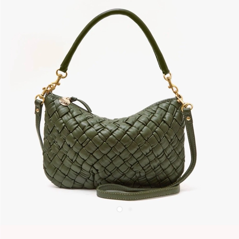 Clare V Army Green Woven Puffy Petite Moyen Messenger - Picture 10 of 13